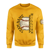 Personalized Baseball on a Sweatshirt With Team and Baseball Player Name on a Sweatshirt