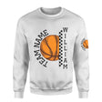 Personalized Basketball on a Sweatshirt With Team and Basketball Player Name on a Sweatshirt