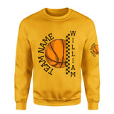 Personalized Basketball on a Sweatshirt With Team and Basketball Player Name on a Sweatshirt