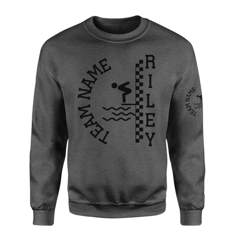 Personalized Diving on a Sweatshirt With Team and Diver Name on a Sweatshirt