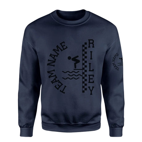 Personalized Diving on a Sweatshirt With Team and Diver Name on a Sweatshirt