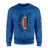 Personalized Football on a Sweatshirt With Team and Football Player Name on a Sweatshirt