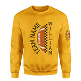 Personalized Football on a Sweatshirt With Team and Football Player Name on a Sweatshirt