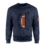 Personalized Football on a Sweatshirt With Team and Football Player Name on a Sweatshirt