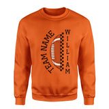 Personalized Football on a Sweatshirt With Team and Football Player Name on a Sweatshirt