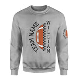 Personalized Football on a Sweatshirt With Team and Football Player Name on a Sweatshirt