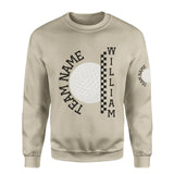 Personalized Golf on a Sweatshirt With Team and Golfer Name on a Sweatshirt