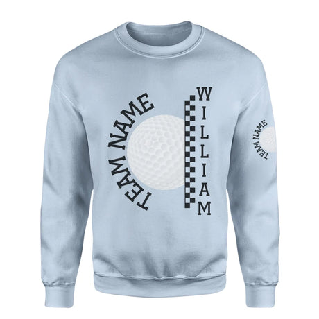 Personalized Golf on a Sweatshirt With Team and Golfer Name on a Sweatshirt