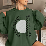 Personalized Golf on a Sweatshirt With Team and Golfer Name on a Sweatshirt