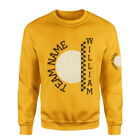 Personalized Golf on a Sweatshirt With Team and Golfer Name on a Sweatshirt