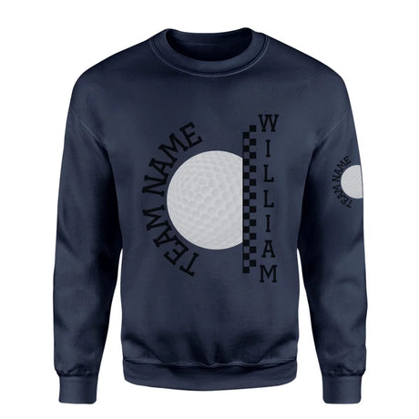 Personalized Golf on a Sweatshirt With Team and Golfer Name on a Sweatshirt