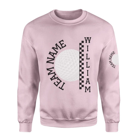 Personalized Golf on a Sweatshirt With Team and Golfer Name on a Sweatshirt