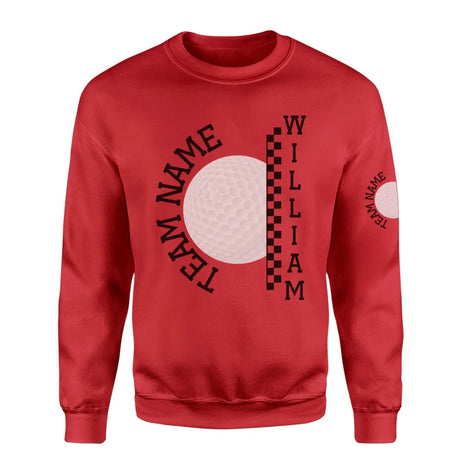 Personalized Golf on a Sweatshirt With Team and Golfer Name on a Sweatshirt