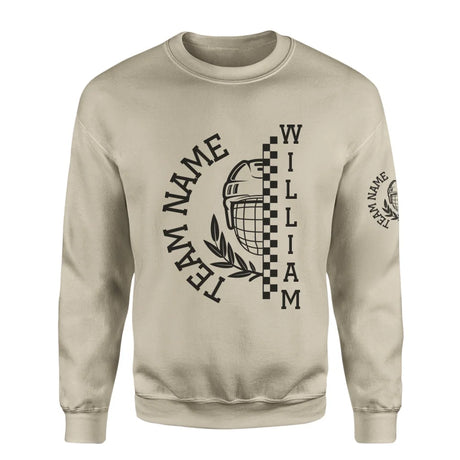 Personalized Hockey on a Sweatshirt With Team and Hockey Player Name on a Sweatshirt