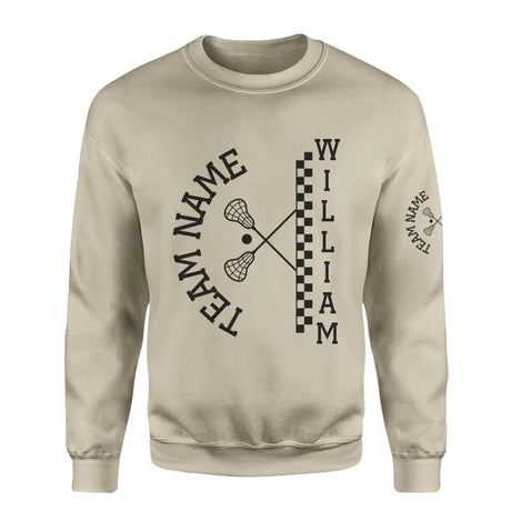 Personalized Lacrosse on a Sweatshirt With Team and Lacrosse Player Name on a Sweatshirt