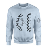 Personalized Lacrosse on a Sweatshirt With Team and Lacrosse Player Name on a Sweatshirt