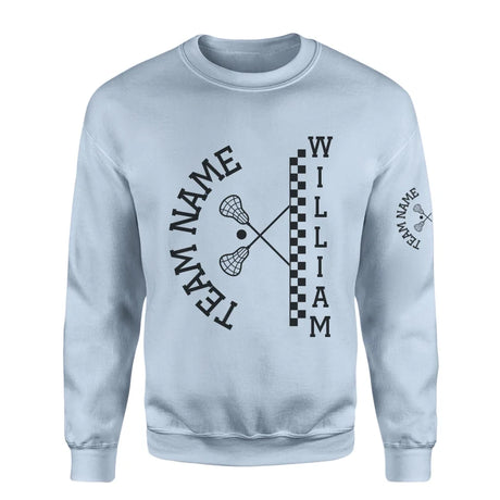 Personalized Lacrosse on a Sweatshirt With Team and Lacrosse Player Name on a Sweatshirt