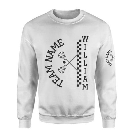 Personalized Lacrosse on a Sweatshirt With Team and Lacrosse Player Name on a Sweatshirt