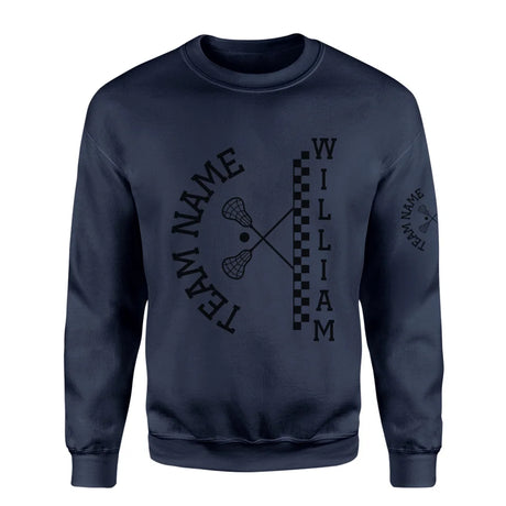 Personalized Lacrosse on a Sweatshirt With Team and Lacrosse Player Name on a Sweatshirt