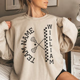 Personalized Lacrosse on a Sweatshirt With Team and Lacrosse Player Name on a Sweatshirt