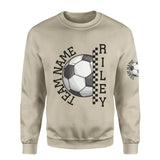 Personalized Soccer on a Sweatshirt With Team and Soccer Player Name on a Sweatshirt