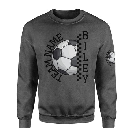 Personalized Soccer on a Sweatshirt With Team and Soccer Player Name on a Sweatshirt