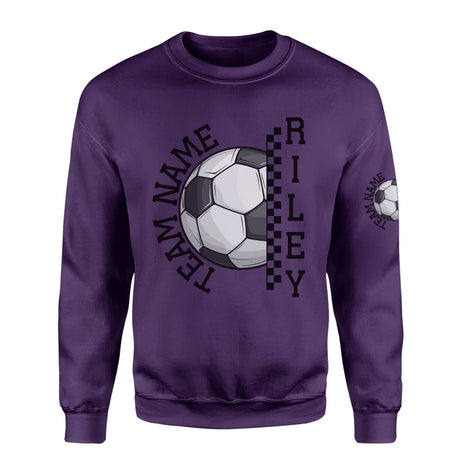 Personalized Soccer on a Sweatshirt With Team and Soccer Player Name on a Sweatshirt