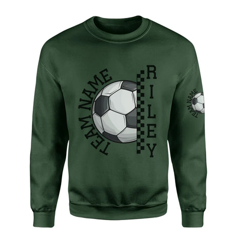 Personalized Soccer on a Sweatshirt With Team and Soccer Player Name on a Sweatshirt