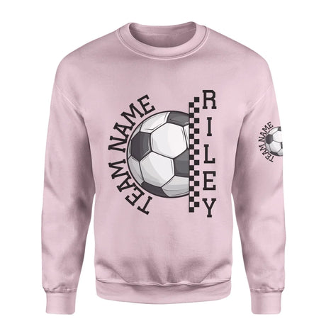 Personalized Soccer on a Sweatshirt With Team and Soccer Player Name on a Sweatshirt