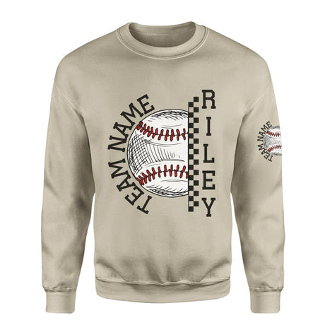 Personalized Softball on a Sweatshirt With Team and Softball Player Name on a Sweatshirt