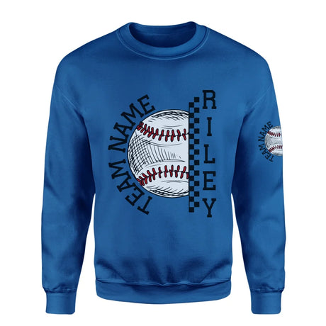 Personalized Softball on a Sweatshirt With Team and Softball Player Name on a Sweatshirt