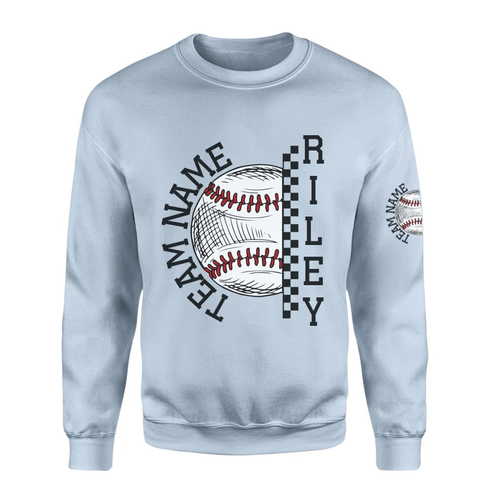 Personalized Softball on a Sweatshirt With Team and Softball Player Name on a Sweatshirt