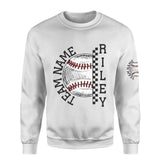 Personalized Softball on a Sweatshirt With Team and Softball Player Name on a Sweatshirt