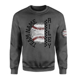 Personalized Softball on a Sweatshirt With Team and Softball Player Name on a Sweatshirt