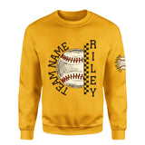 Personalized Softball on a Sweatshirt With Team and Softball Player Name on a Sweatshirt