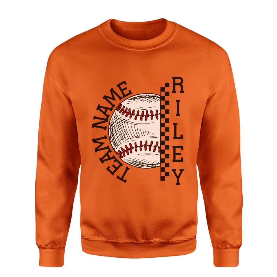 Personalized Softball on a Sweatshirt With Team and Softball Player Name on a Sweatshirt