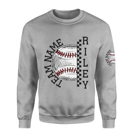 Personalized Softball on a Sweatshirt With Team and Softball Player Name on a Sweatshirt