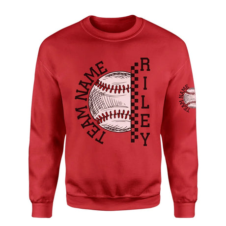 Personalized Softball on a Sweatshirt With Team and Softball Player Name on a Sweatshirt