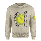 Personalized Tennis on a Sweatshirt With Team and Tennis Player Name on a Sweatshirt