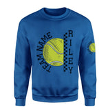 Personalized Tennis on a Sweatshirt With Team and Tennis Player Name on a Sweatshirt