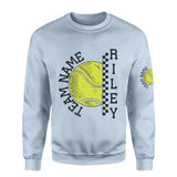 Personalized Tennis on a Sweatshirt With Team and Tennis Player Name on a Sweatshirt