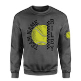 Personalized Tennis on a Sweatshirt With Team and Tennis Player Name on a Sweatshirt