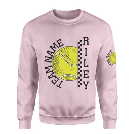 Personalized Tennis on a Sweatshirt With Team and Tennis Player Name on a Sweatshirt