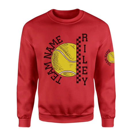 Personalized Tennis on a Sweatshirt With Team and Tennis Player Name on a Sweatshirt