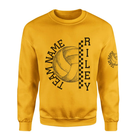 Personalized Volleyball on a Sweatshirt With Team and Volleyball Player Name on a Sweatshirt