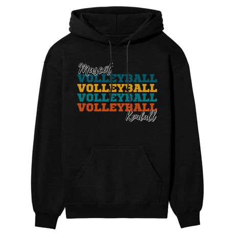 Personalized Volleyball Volleyball Volleyball on a Hoodie With Mascot and Volleyball Player Name on a Hoodie