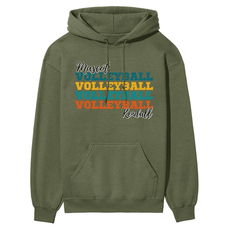 Personalized Volleyball Volleyball Volleyball on a Hoodie With Mascot and Volleyball Player Name on a Hoodie