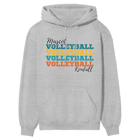 Personalized Volleyball Volleyball Volleyball on a Hoodie With Mascot and Volleyball Player Name on a Hoodie