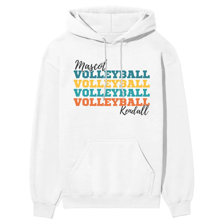 Personalized Volleyball Volleyball Volleyball on a Hoodie With Mascot and Volleyball Player Name on a Hoodie