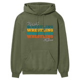 Personalized Wrestling Wrestling Wrestling on a Hoodie With Mascot and Wrestler Name on a Hoodie